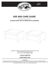 HAMPTON BAY LAGUNA POINT 2PK OTTOMAN WITH CUSHIONS Use And Care Manual