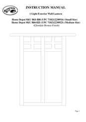 HAMPTON BAY 963-398 Instruction Manual