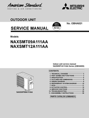 Mitsubishi Electric American Standard NAXSMT09A111AA Service Manual