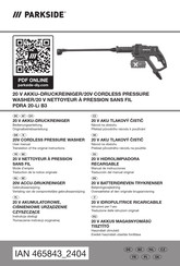 Parkside PDRA 20-Li B3 User Manual
