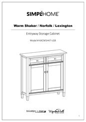 SIMPLIHOME brooklyn + max WynhenHall AXCWSH47-LGB Assembly Instructions Manual