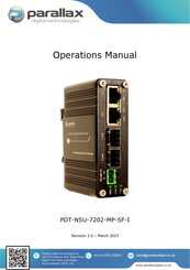 Parallax PDT-NSU-7202-MP-SF-I Operation Manual