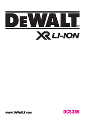 DeWalt DCS386NT-XJ Original Instructions Manual