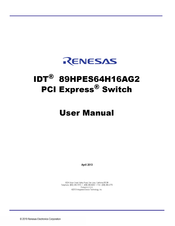 Renesas IDT 89HPES64H16AG2 User Manual