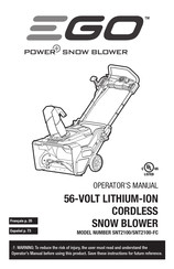Ego Power+ SNT2101 Operator's Manual
