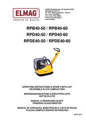 Elmag RPB40-60 Operating Instructions/Spare Parts List