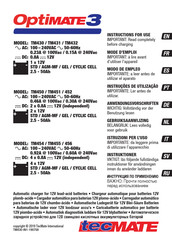 TecMate Optimate3 TM452 Instructions For Use Manual