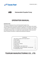 Tsurumi Pump 100AB2.4S Operation Manual