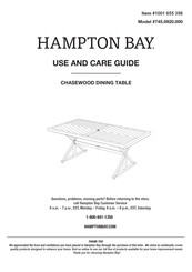 HAMPTON BAY 1001 655 358 Use And Care Manual