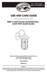 HAMPTON BAY IOL466BK-HD Use And Care Manual