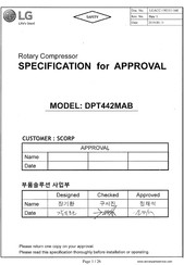 LG DPT442MAB Manual