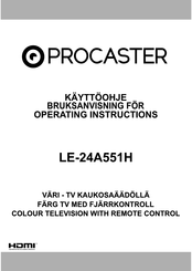 PROCASTER LE-24A551H Operating Instructions Manual