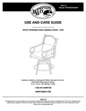 HAMPTON BAY VICHY SPRINGS FRS80589AH Use And Care Manual