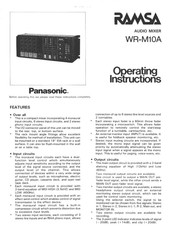 Panasonic Ramsa WR-M10A Operating Instructions Manual