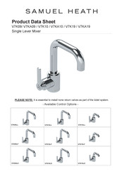 Samuel Heath V7K09LK Product Data Sheet
