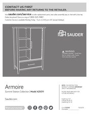 Sauder Summit Station Armoire 425011 Manual
