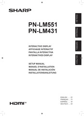 Sharp PN-LM551 Setup Manual