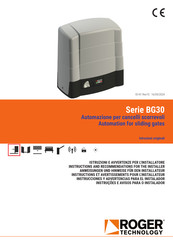 Roger Technology BG30 Series Instructions And Recommendations For The Installer