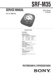Sony Walkman SRF-M35 Service Manual