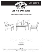 HAMPTON BAY 1000 847 079 Use And Care Manual