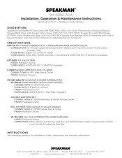 Speakman SENTINELPRO COMBINATION Series Installation, Operation & Maintenance Instructions Manual