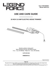LEGEND FORCE A041012 Use And Care Manual