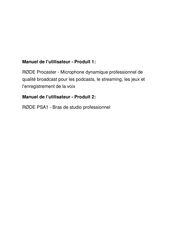 RODE Microphones PSA-1 Instruction Manual