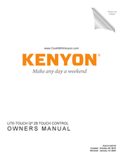 Kenyon LITE-TOUCH Q B41779LT30 Owner's Manual