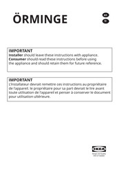 IKEA ÖRMINGE Manual