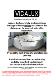 Vidalux WB 89 Installation Instructions Manual