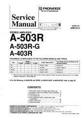 Pioneer A-503R Service Manual