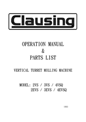 CLAUSING 2EVS Operations Manual & Parts List