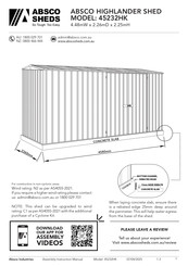 ABSCO SHEDS 45232HK Manual