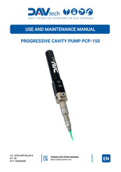 DAV TECH PCP 150 Use And Maintenance Manual