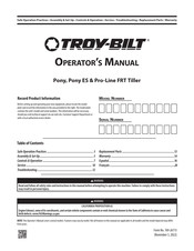 Troy-Bilt Pro-Line FRT Operator's Manual