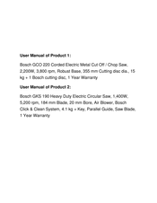 Bosch Professional GCO 220 Original Instructions Manual