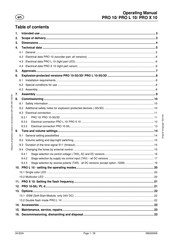 Pfannenberg PRO 10 Operating Manual