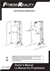 Fitness Reality Lat Pull Down Attachment Owner's Manual