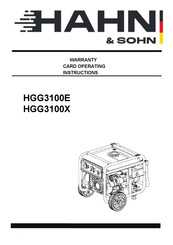 Hahn & Sohn HGG3100E Operating Instructions Manual