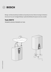 Bosch TR2500TO 10 B Installation And Operating Instructions Manual