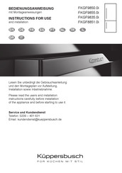 Kuppersbusch FKGF9855.0i Instructions For Use And Installation