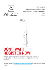 Anzzi COLLINES SP-AZ079 Installation & Operation Manual