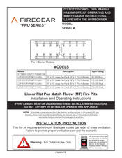 Firegear LOF-3313FHPSMT-P-SAN Installation And Operating Instructions Manual