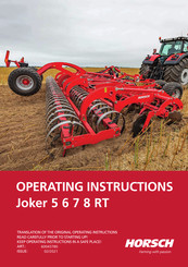 Horsch Joker 7 RT+ Operating Instructions Manual