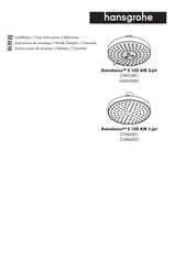 Hans Grohe Raindance S 150 AIR 1-jet 27486 1 Series Installation/User Instructions/Warranty