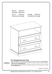 Walker Edison BR2DCLNS Assembly Instructions Manual