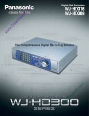 Panasonic WJHD309 - DIGITAL DISK RECORDER Network Operating Instructions