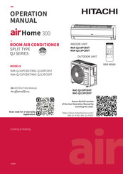 Hitachi Air Home 300 RAK-QJ10PCBST Operation Manual