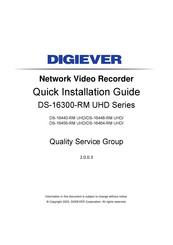 Digiever DS-16464-RM UHD Quick Installation Manual