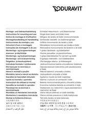 DURAVIT Balcoon BA1100002010 Instructions For Mounting And Use